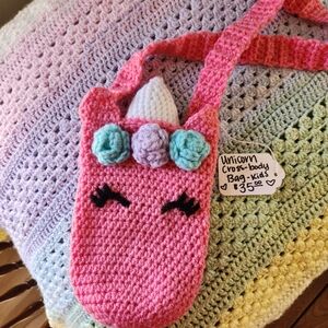 Pink Unicorn Crossbody Bag for Kids
